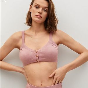Mango knitted bra with buttons XS